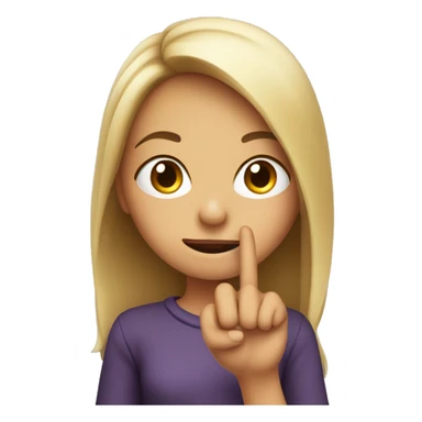 a girl biteing one finger cutley sticker