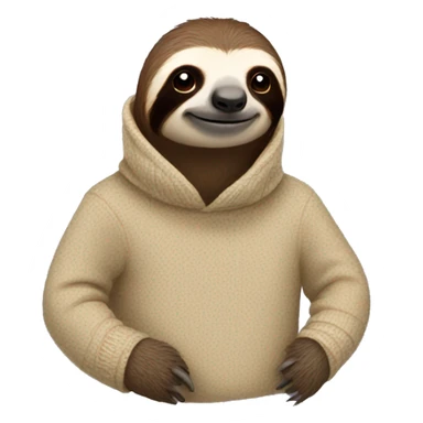 Sloth in turtleneck sticker
