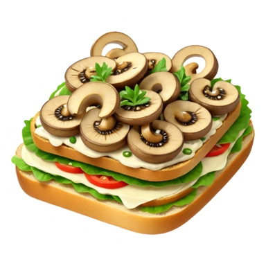 mushroom open sandwich sticker