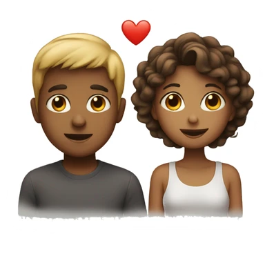 couple, one boy and one girl,have feeling to each other sticker