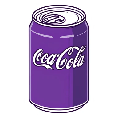 Purple can of coca cola sticker