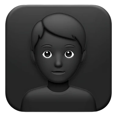 Minimalistic flat vector icon, iOS style, thin black outline on white background. Person silhouette. Black, completely monochrome, matte.  sticker