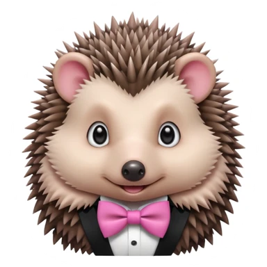 Hegehog with pink bowtie and make cute sticker
