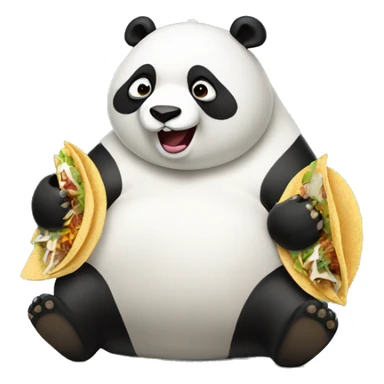 Fat panda eating tacos sticker