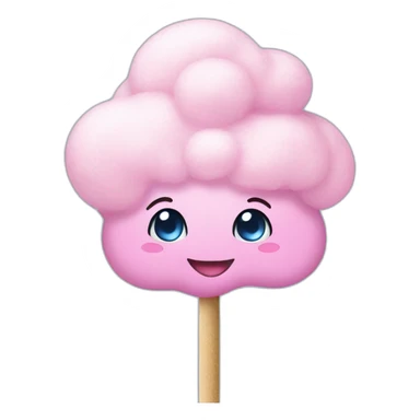 cotton candy on a stick blue and pink sticker