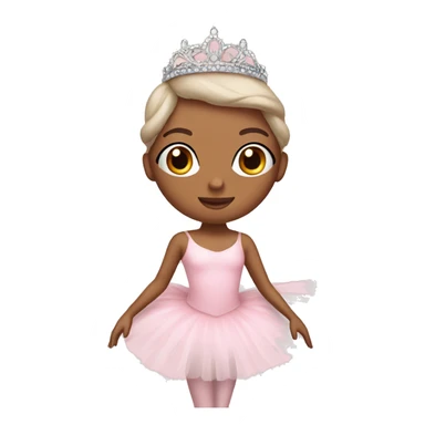 Pastel pink ballerina with tiara sticker