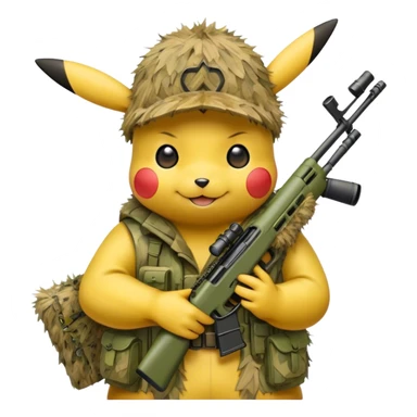 Pikachu met sniper sticker