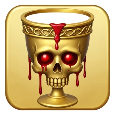 A creepy holy grail in the style of your bleeding skull art. sticker