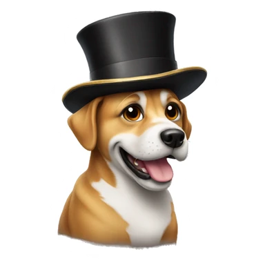 a dog with a tophat sticker