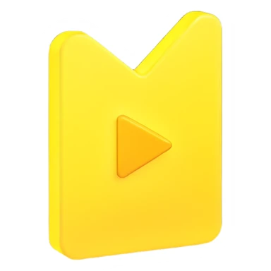 Graphic: 🎥 Play button icon (white) with yellow glow.
Animation: Play button pulses softly.
Background: Transparent.


 sticker