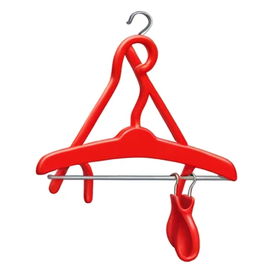 Clothes hanger in red water sticker