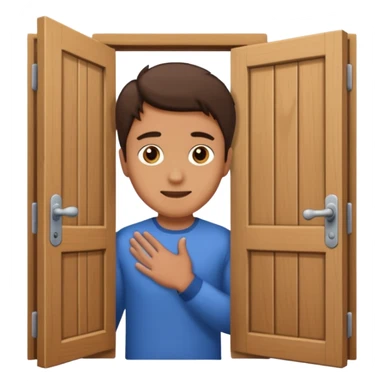 Man opening door sticker