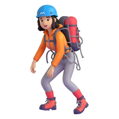 female mountain climber sticker