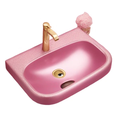 Pink glitter sink with mirror  sticker