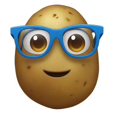 potato shaped head brown guy with blue glasses sticker