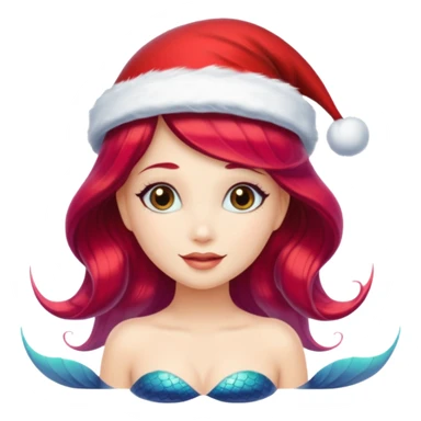 mermaid with christmass hat sticker