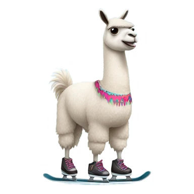 Llama on ice skates  sticker