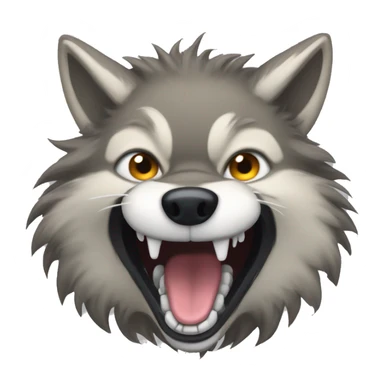 Fluffy coywolf growling sticker