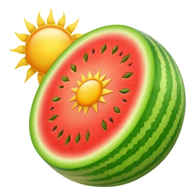 Melon sun splitting open sticker