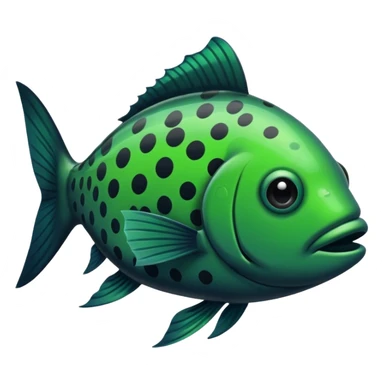 spotted fish black green sticker