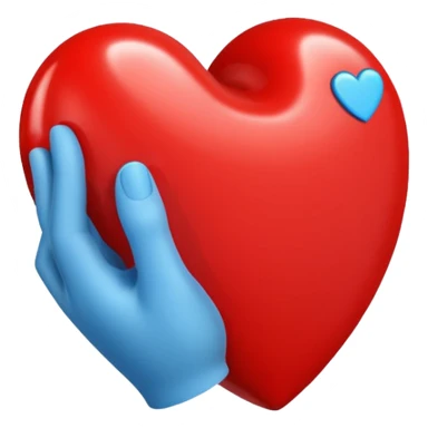 The letter I inside a hand-shaped heart. sticker