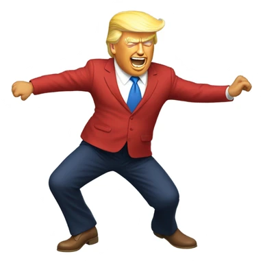 Donald trump doing a crazy dance sticker