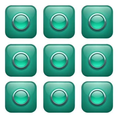 Blank dark Jade style rounded square icon button sticker