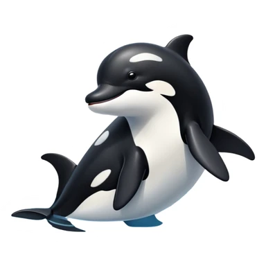 orca with dog legs sticker