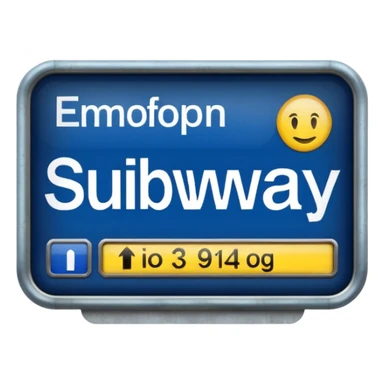 Platform Board – blue text display, Subway Sign. sticker