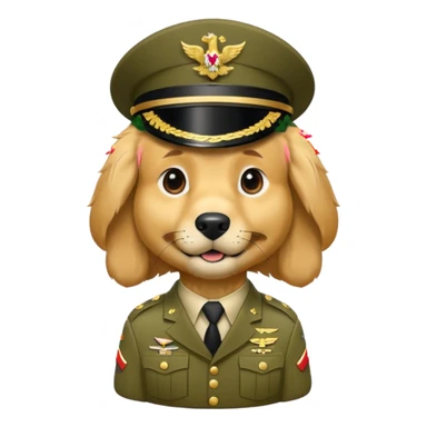 A golden retriever in the army sticker