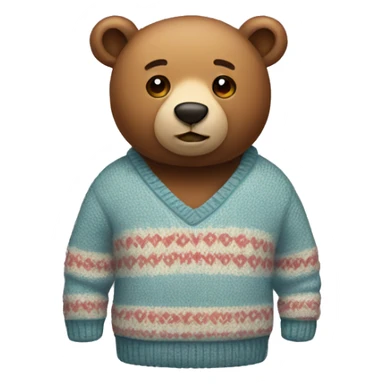 Bear wearing sweater sticker