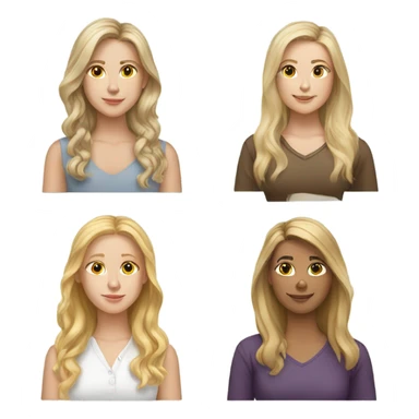 3 white  female friends 2 have blonde hair 1 has brown hair sticker