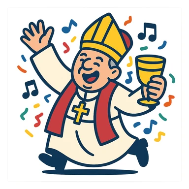 pope partying sticker
