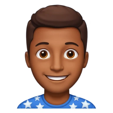 A brown skin man with stars in his eyes sticker