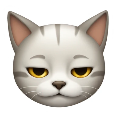 sleepy cat face sticker