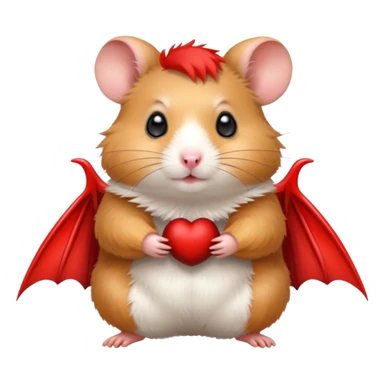 Hamster with red bat wings and horns sticker