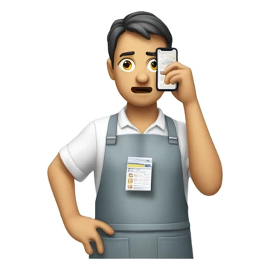 person facepalming wearing apron because ads are popping up on their phone sticker