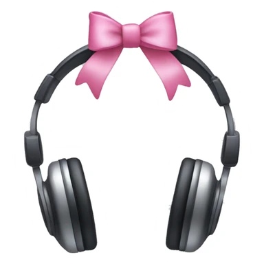 Headphones with pink bows on both left and right sticker