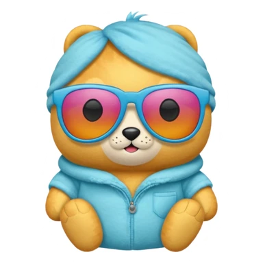 a plushie wearing cool sunglasses sticker