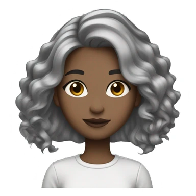 whit girl with a gray balayage sticker