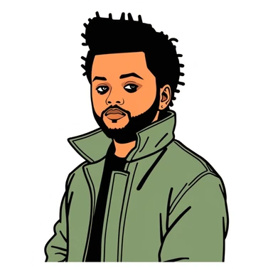 2011 version of The Weeknd,  canadian celebrity and singer from Toronto, must be ultra hyperrealistic, and mirco-detailed, 3D sticker design
 Must be 8k hd, 8000x8000px resolution. Must use very thin transparent smooth lines sticker