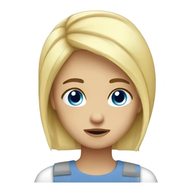 Blonde girl blue eyes super sleepy and tired sticker