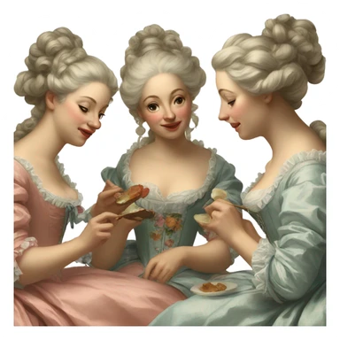 Painting of rococo women sticker