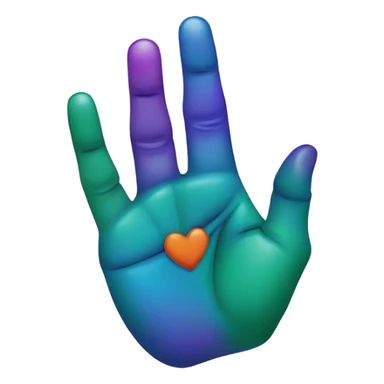 finger heart with green, purple, blue, red, and orange nails sticker