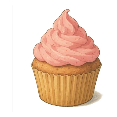 cupcake with pink icing sticker