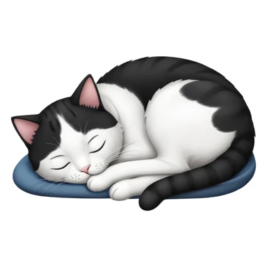 Black and white Devon cat sleeping sticker