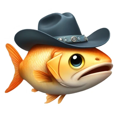 Fish with cowboy hat sticker