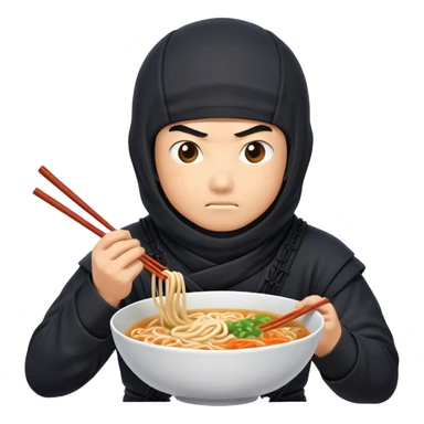 Ninja eating noodles  sticker