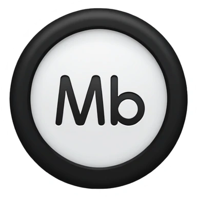 Black circle with “MB” written on in the middle of it. Nothing else sticker