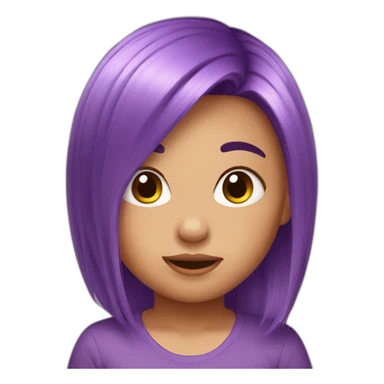 purple hair baby sticker